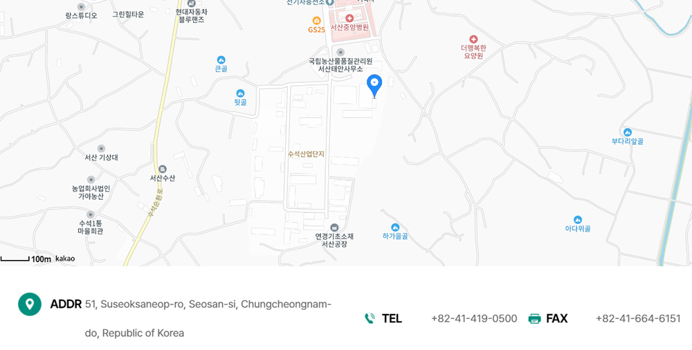 Bản đồ trụ sở chính thương hiệu Paratech Hàn Quốc